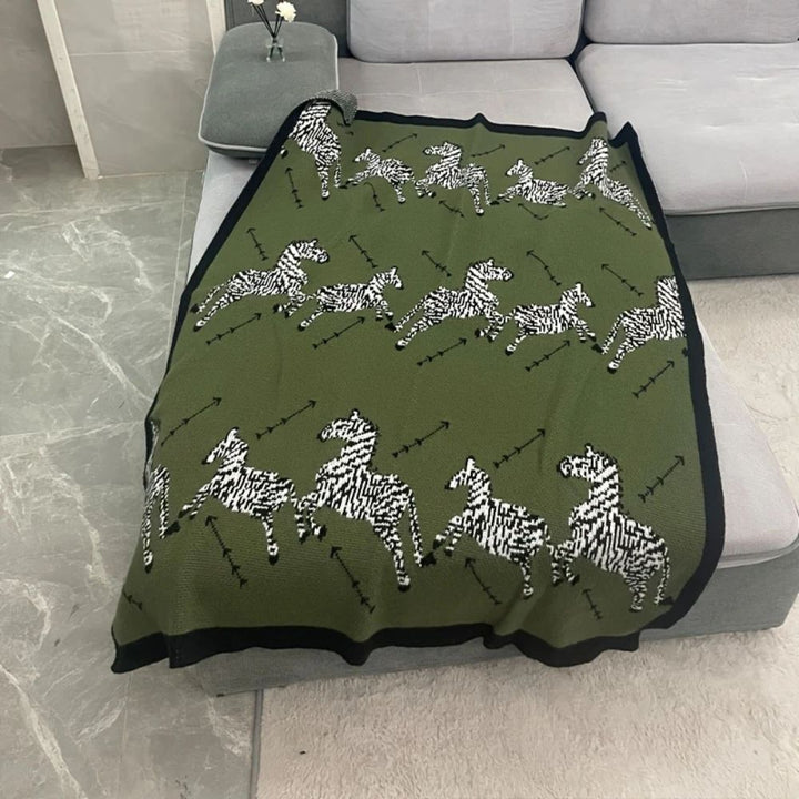 Skanto | Akryl Vintage Vill Zebra Strikket Teppe