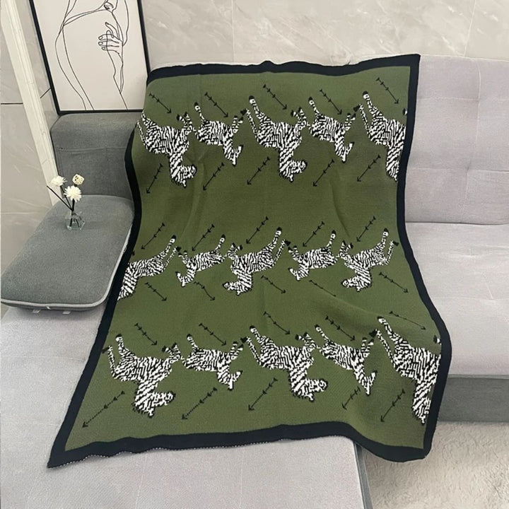 Skanto | Akryl Vintage Vill Zebra Strikket Teppe