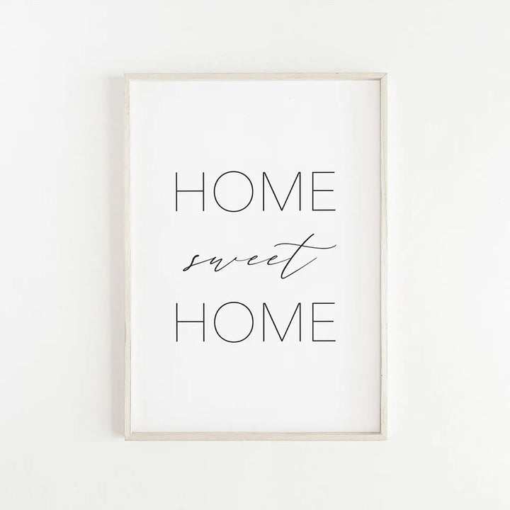 Home Sweet Home Black White Quotes Posters Wall Art Canvas Prints Minimalist Nordic Pictures For Simple Living Room Decor | Skanto