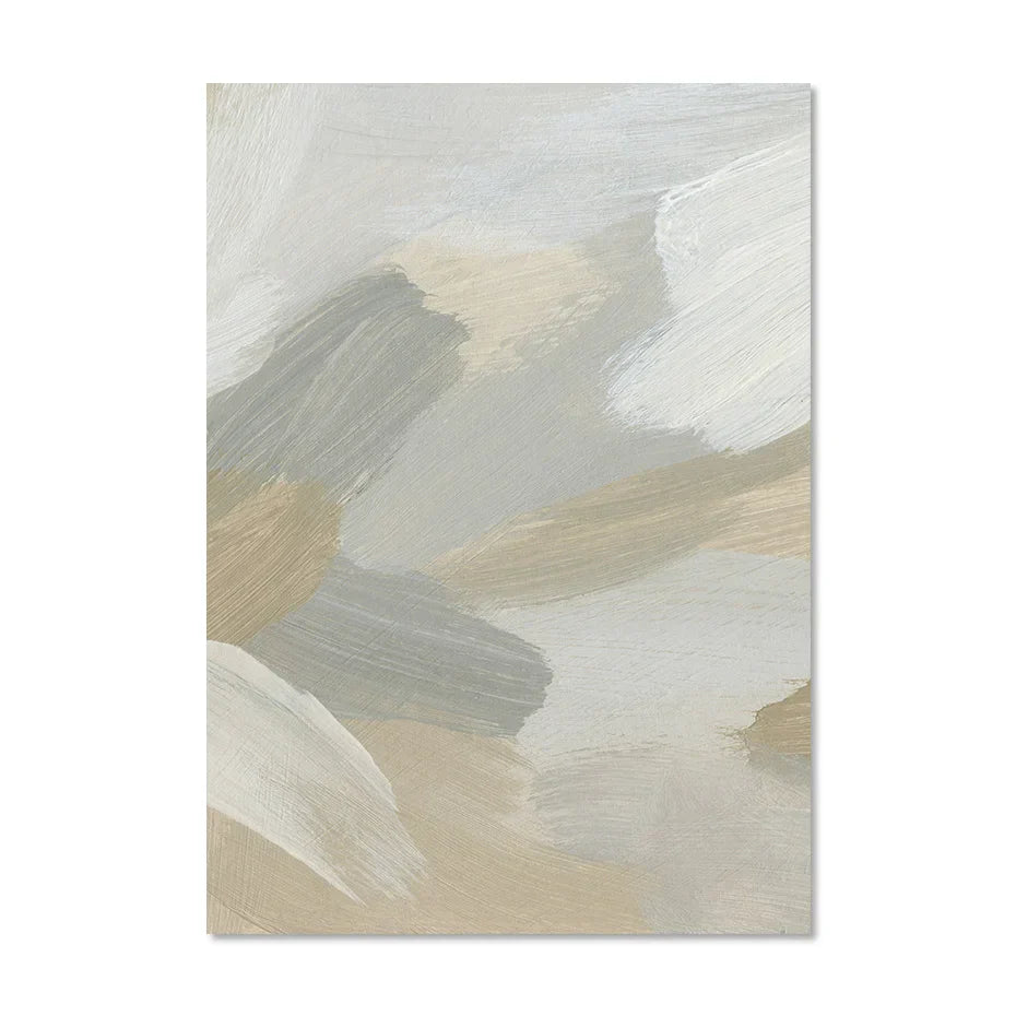 Neutral Colors Abstract Thick Brush Painting Wall Art Fine Art Canvas Prints Posters Pictures For Modern Living Room Bedroom Art Decor | Skanto