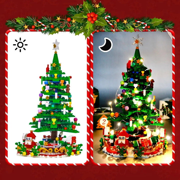 Skanto | Luminova Adventskalender Barn – Byggekloss Juletre med 24 Overraskelser & LED-Belysning, Kreativ & Utdannende Leke glede