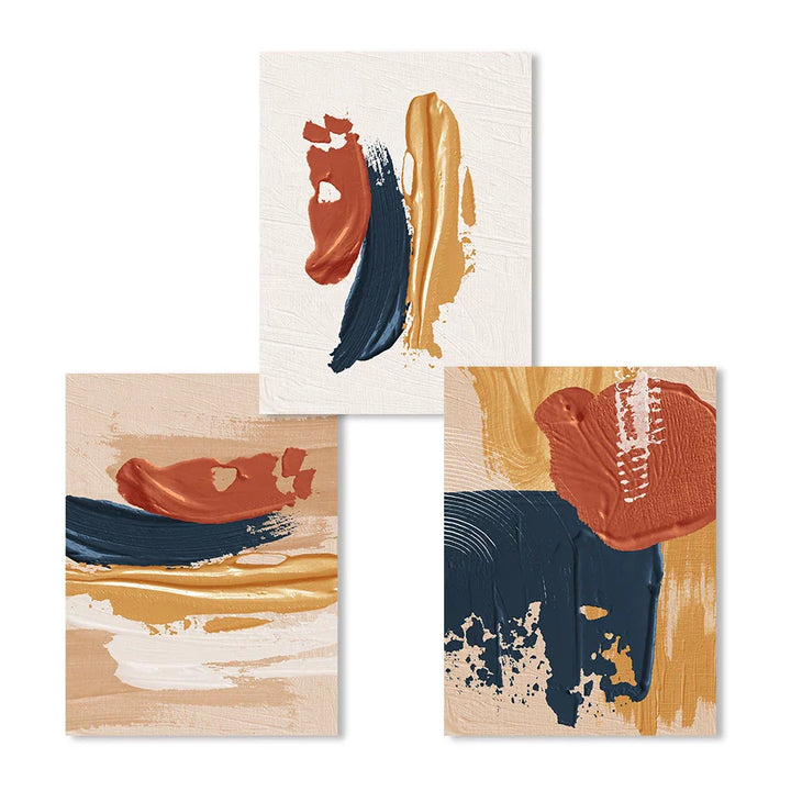 Modern Abstract Bold Brushstroke Color Fusion Wall Art Fine Art Canvas Print Colorful Pictures for Living Room | Skanto