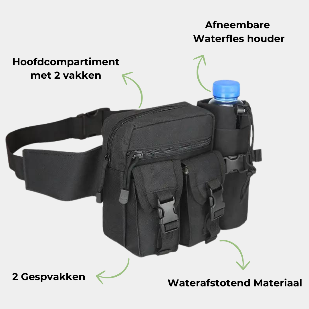 Norvo | WanderHipBag | Vannavstøtende og lett | Med flaskeholder | Justerbar opp til 118 cm
