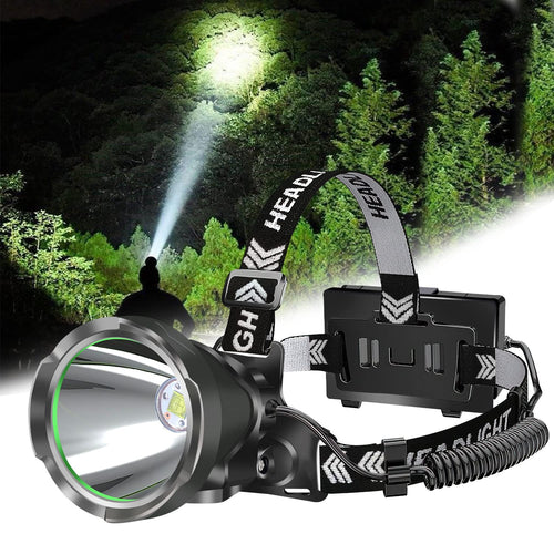 Skanto | Aikertec Oppladbar LED Hodelykt 100,000 Lumen – Super Lys og Vanntett