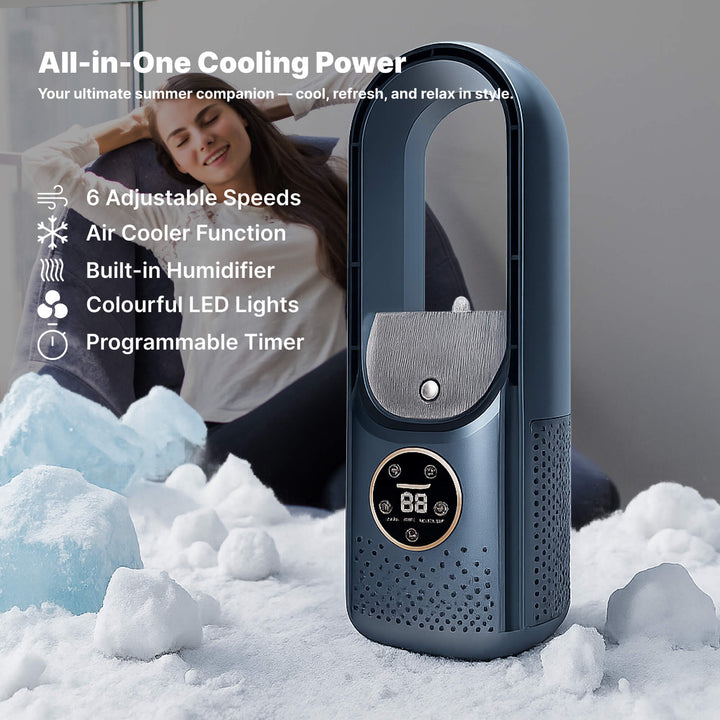 Bladløs bærbar klimaanlegg | Ultralyd, ergonomisk design og ideell for hjem og kontorbruk | Skanto