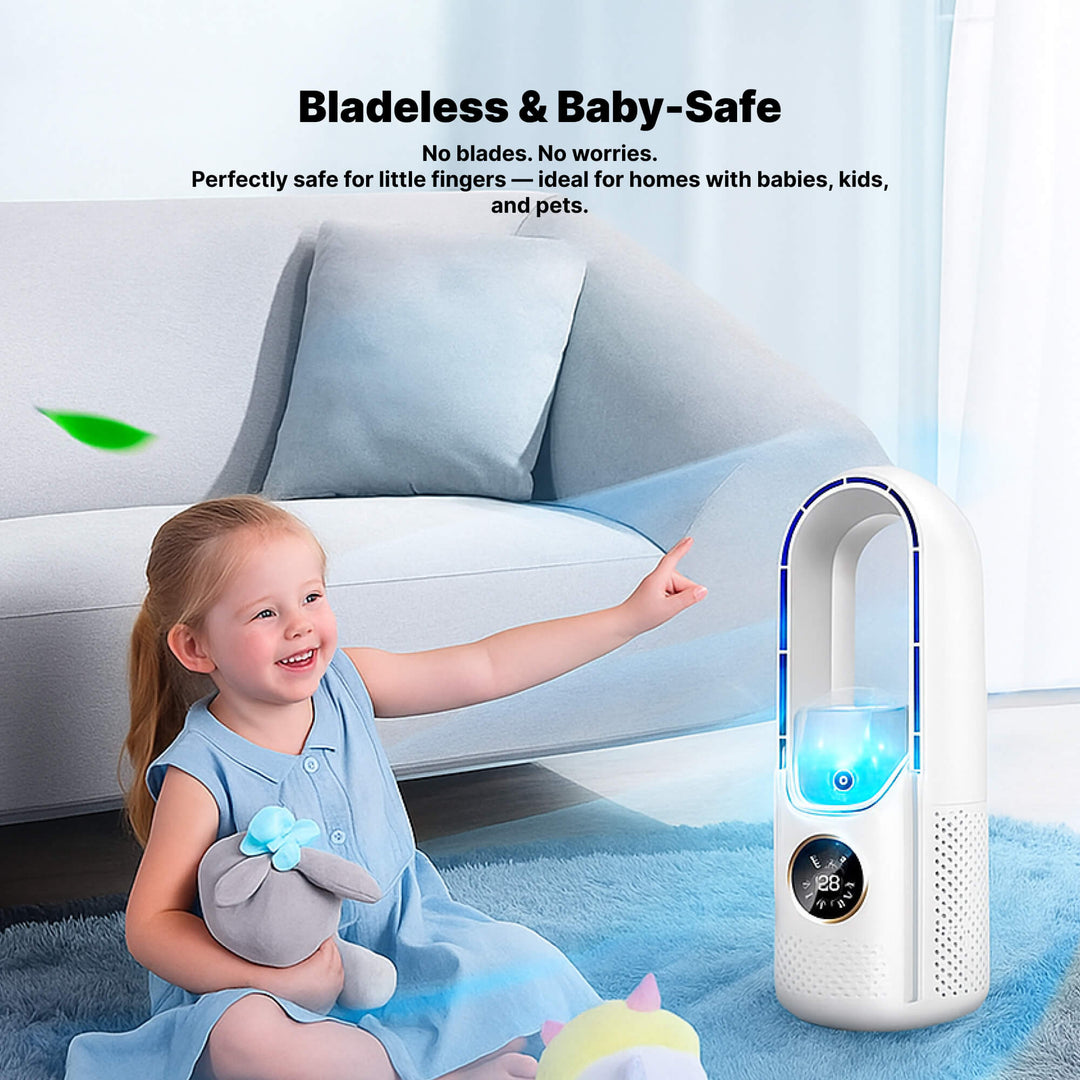 Skanto | Bladeless Portable Air Conditioner | Ultra-Stille, Ergonomisk Design & Ideell for Hjem- og Kontorbruk