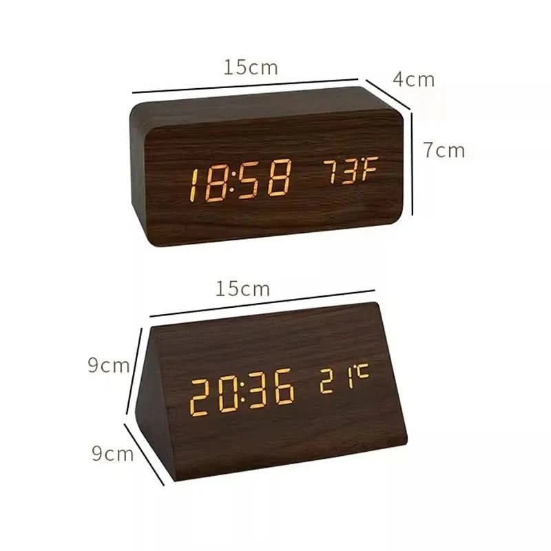 LED Vekkerklokke Tre-Look med 3 Alarmer & Temperatur | Skanto