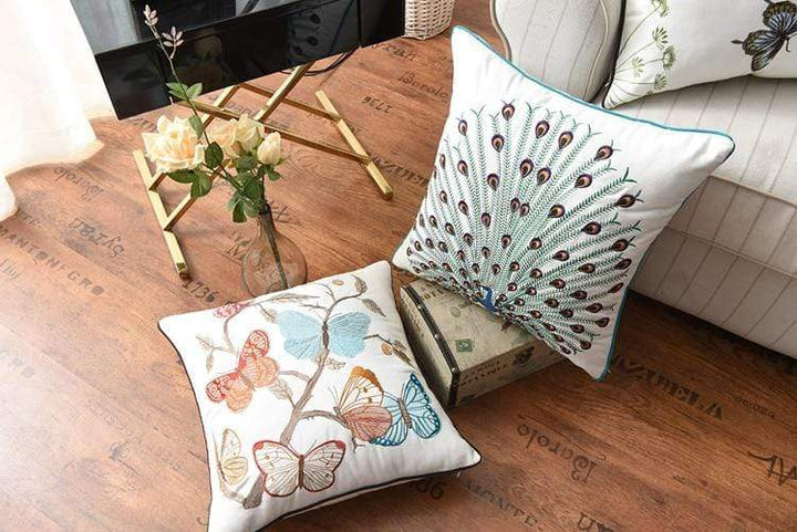Skanto | Dekorativ pute med broderi i landlig stil