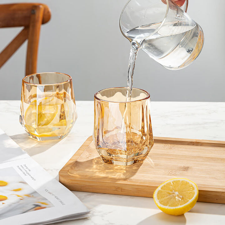 Skanto | Amber hexagonal glasskopper
