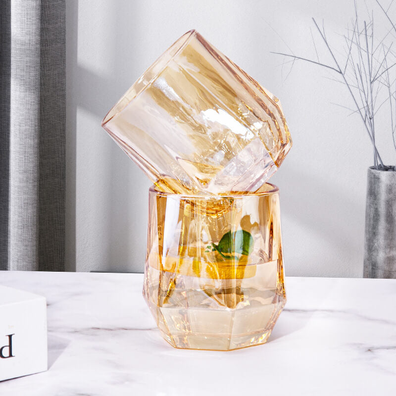 Skanto | Amber hexagonal glasskopper