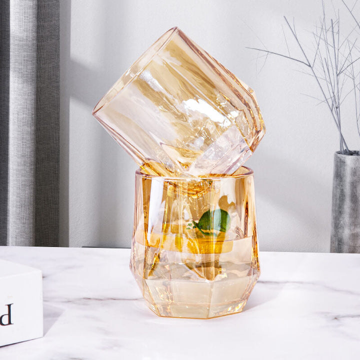 Skanto | Amber hexagonal glasskopper