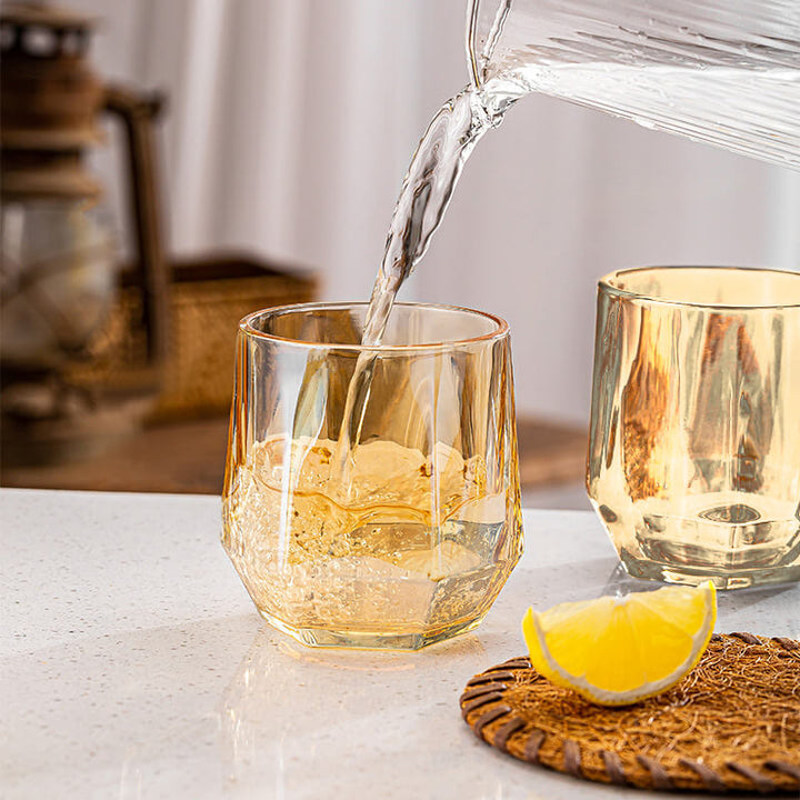 Skanto | Amber hexagonal glasskopper