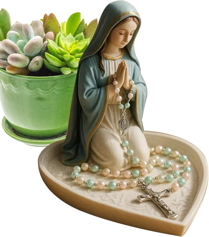 Skanto | Spirituell Rosenkransholder Sancta – Elegant Oppbevaring med Maria Motiv