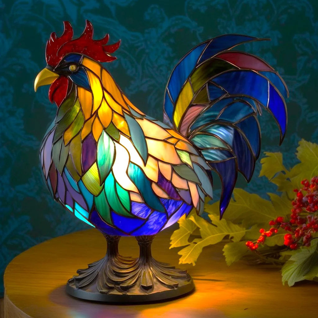 Tierlampe aus Buntglas – Heimdekoration