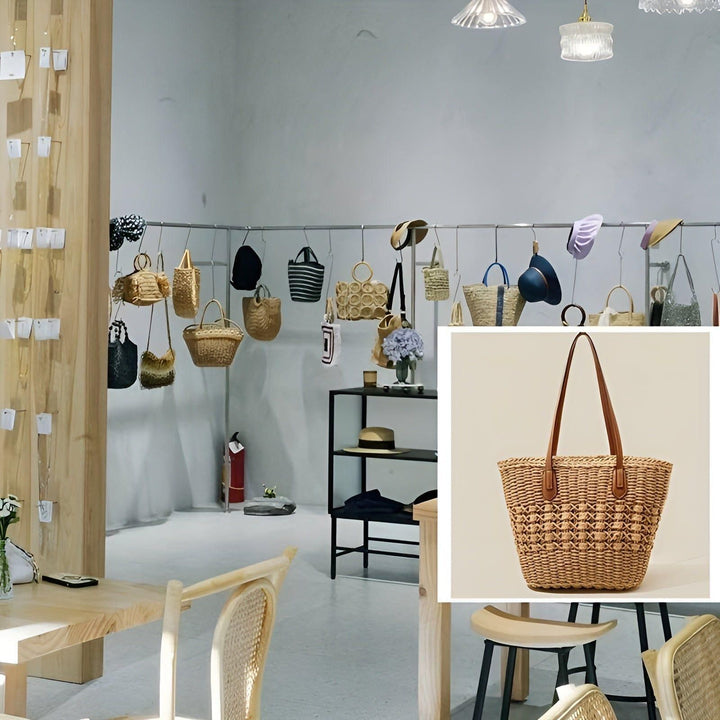 Strå strandveske – Stor kapasitet & lettvekt | Perfekt for shopping og ferie | Skanto