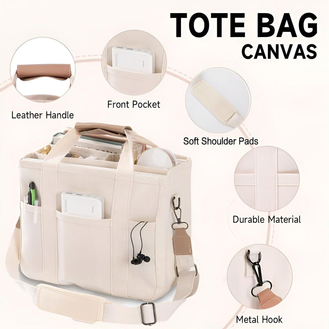 Skanto | Tavolaé Lær Tote Bag | Allsidig & Robust | Lett & Romslig | I Beige eller Svart