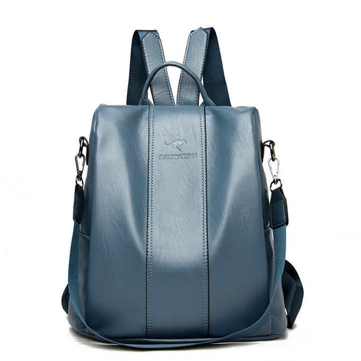 Skanto | Tyverisikker Lærryggsekk for Kvinner i Vintage Stil