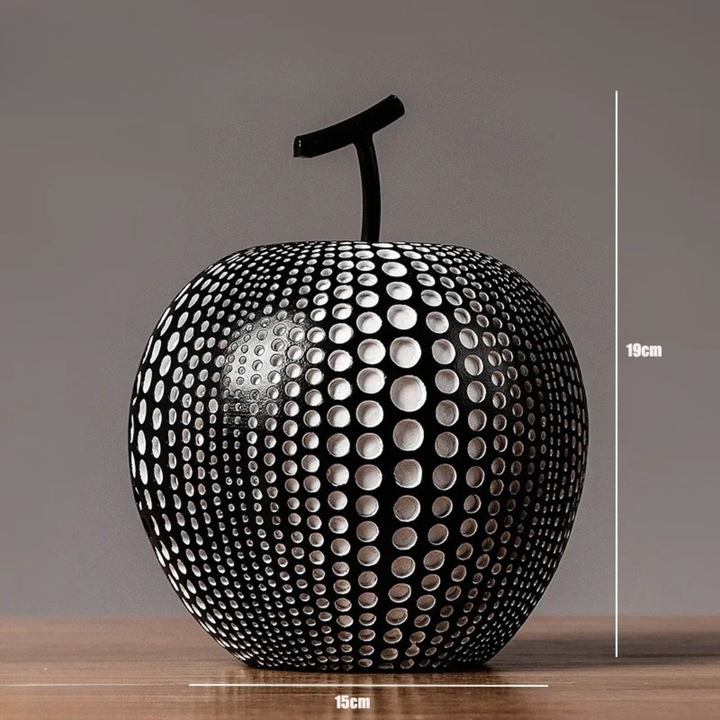 Dekorativ MonoApple-Figur – Apfel mit schwarzen und weißen Punkten