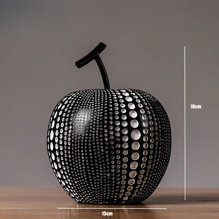 Skanto | MonoApple Dekorativ Figur – Svart & Hvit Prikkete Eple