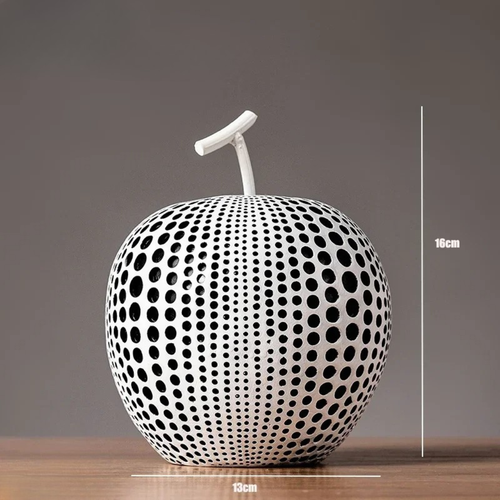 Skanto | MonoApple Dekorativ Figur – Svart & Hvit Prikkete Eple