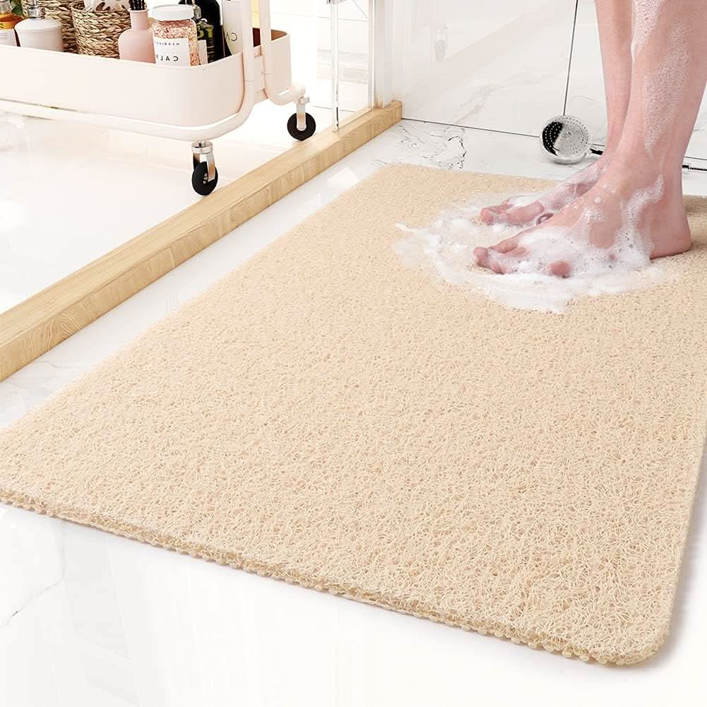 Skanto | Aqualuxe Dushmatte – Rutsjedempende Dushmatte med Dreneringssystem & loofah-mykt Overflate
