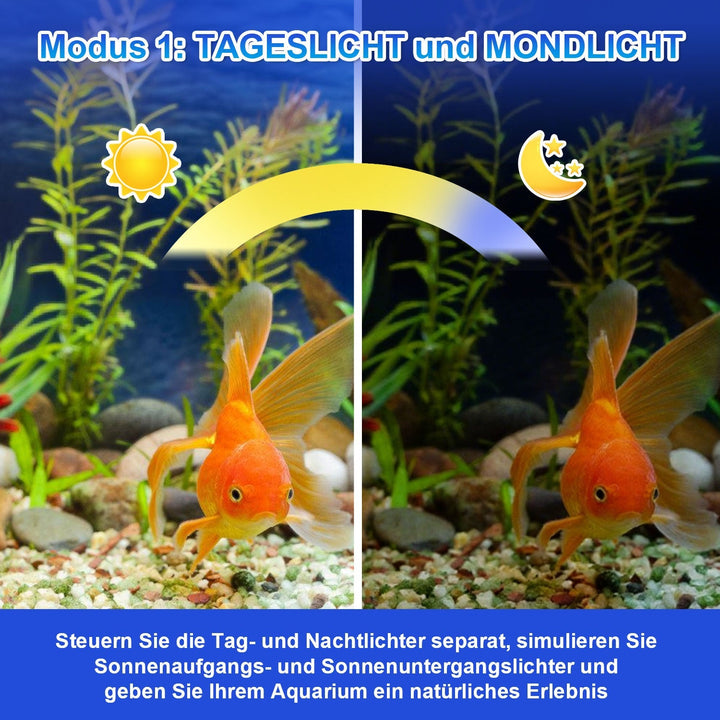 LED akvariebelysning 24/7 modus med timer | Skanto