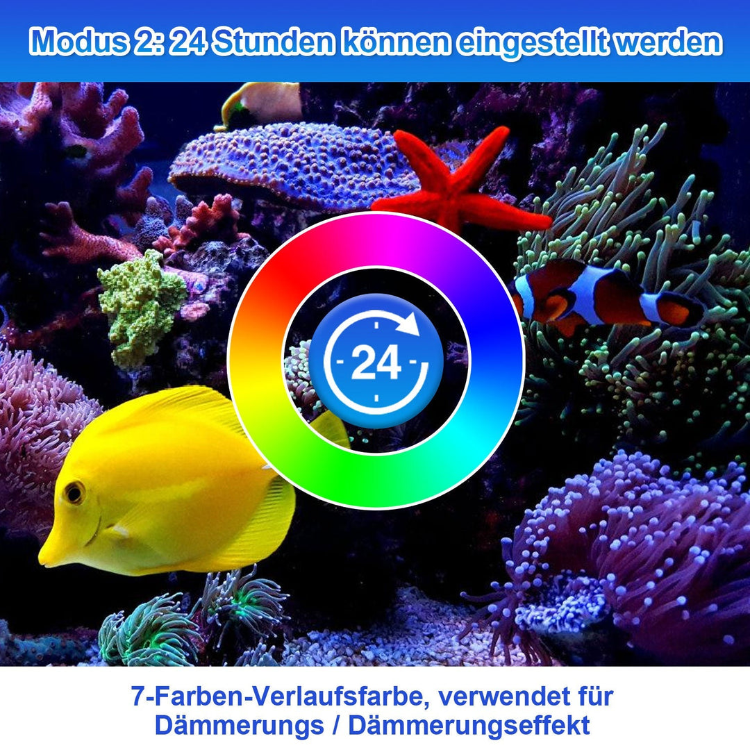 LED akvariebelysning 24/7 modus med timer | Skanto