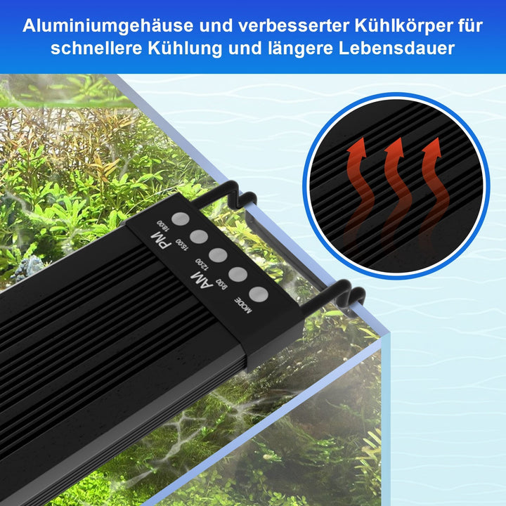 LED akvariebelysning 24/7 modus med timer | Skanto