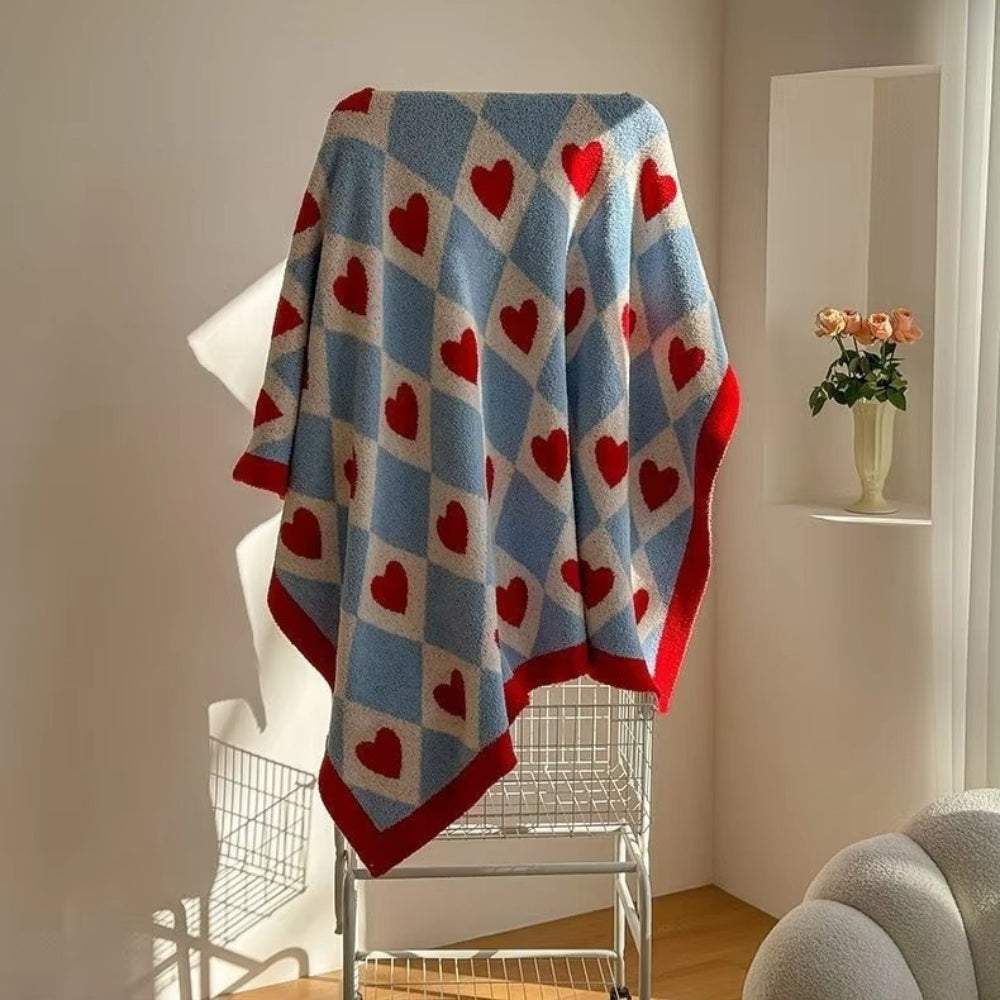 Skanto | Argyle Scarlet Heart Soft Blanket