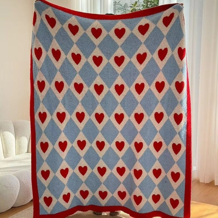 Skanto | Argyle Scarlet Heart Soft Blanket