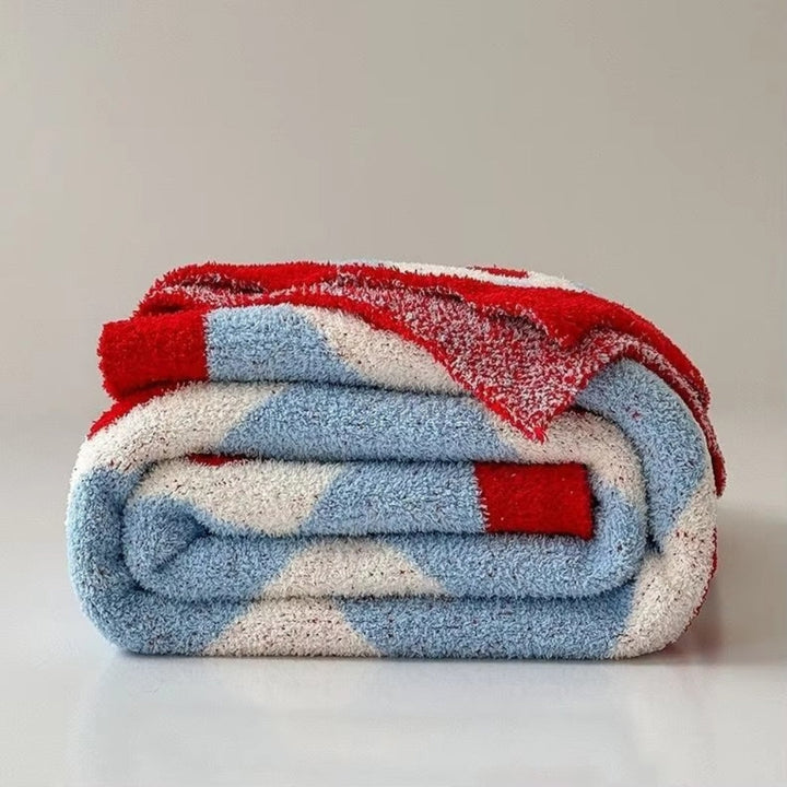Skanto | Argyle Scarlet Heart Soft Blanket
