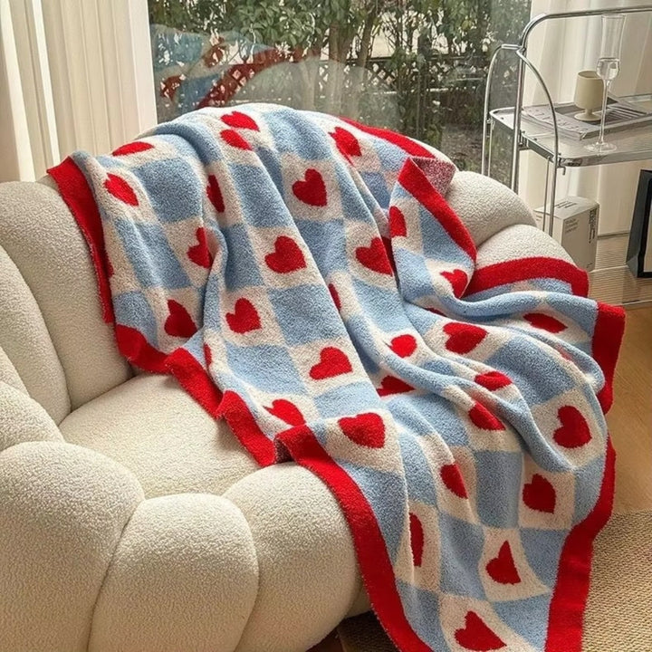 Skanto | Argyle Scarlet Heart Soft Blanket