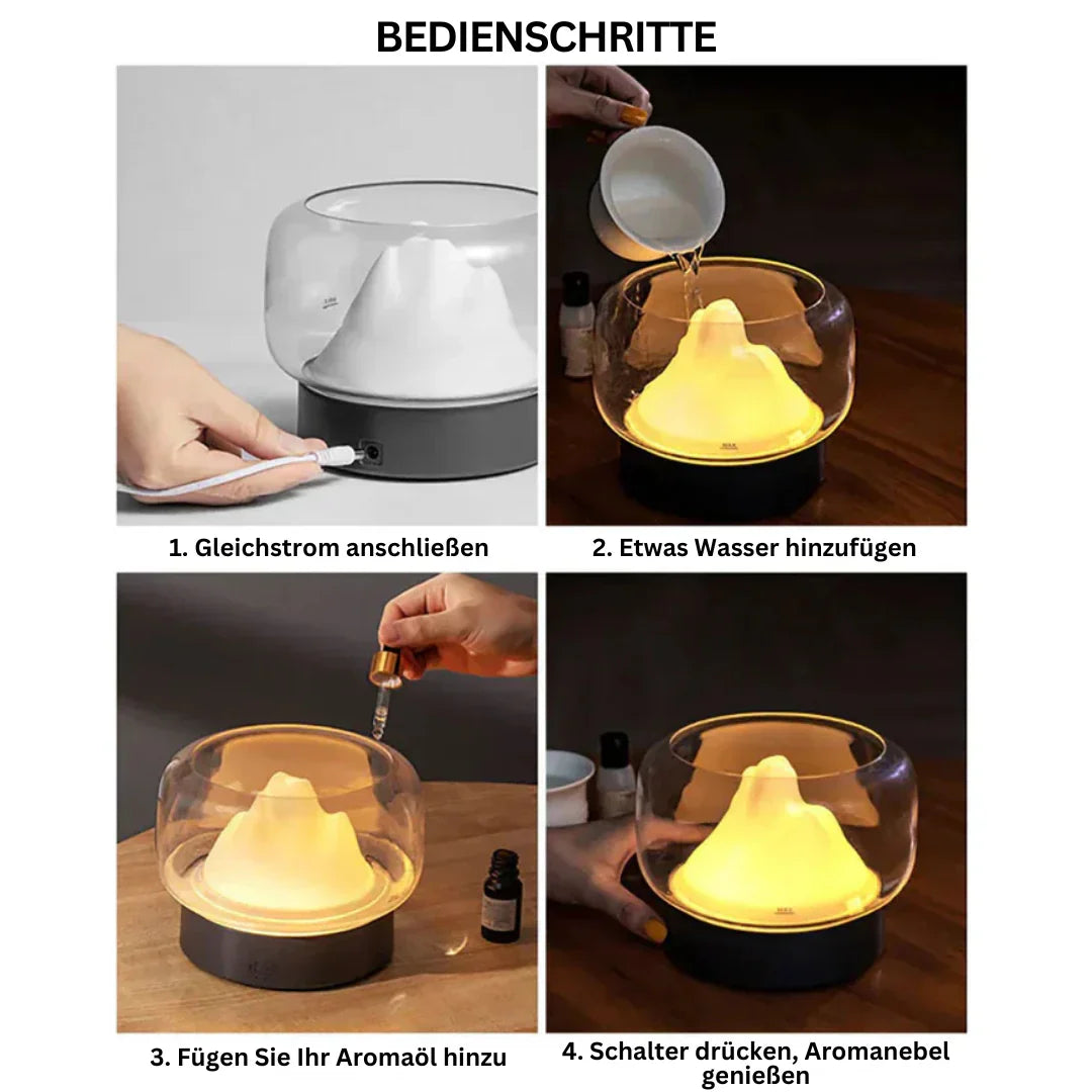 Skanto | Aromaterapi Luftfukter – Elegant Ultralyd Diffuser med LED & Eterisk Olje Funksjon