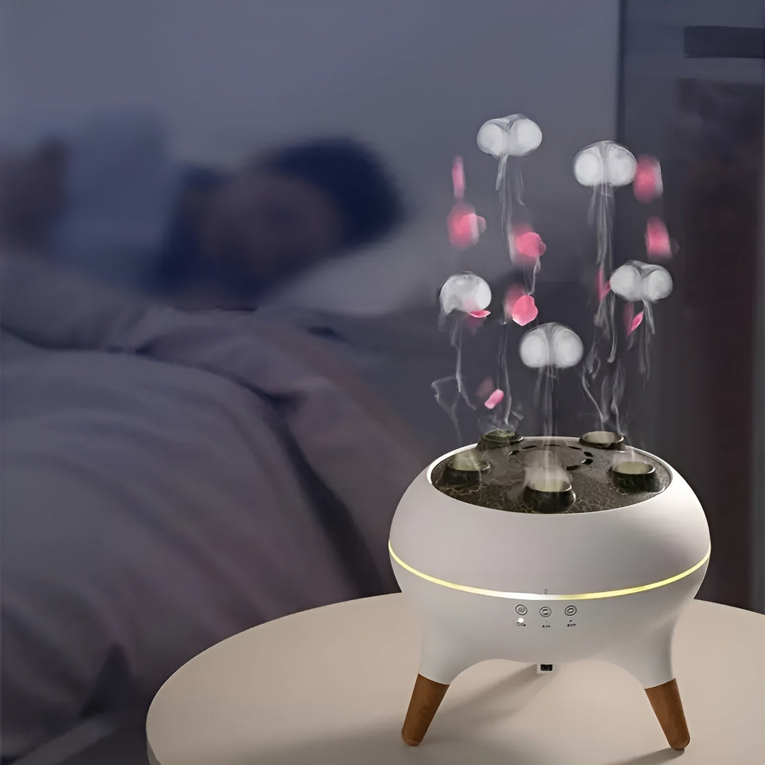Aroma diffuser i manetform - fargeendring og fjernkontroll |Luftfukter for hjem og kontor | Skanto