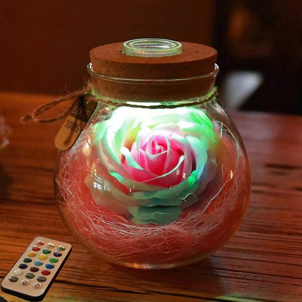 Bloom - LED Rose Bottle Lamp | Skanto