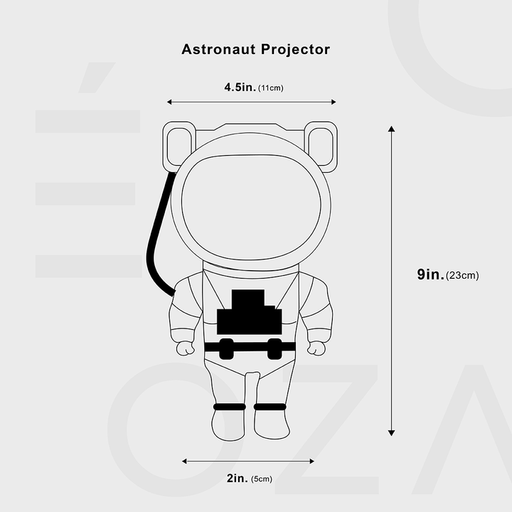 Stjernete LED-projektor – Astronautlampe med 360° roterende hode og fjernkontroll for soverom og stue | Skanto