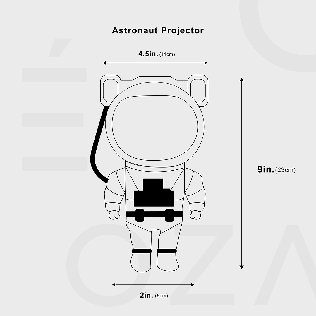 Stjernedryss-LED-projektor – Astronautlampe med 360° roterbart hode og fjernkontroll for soverom og stue