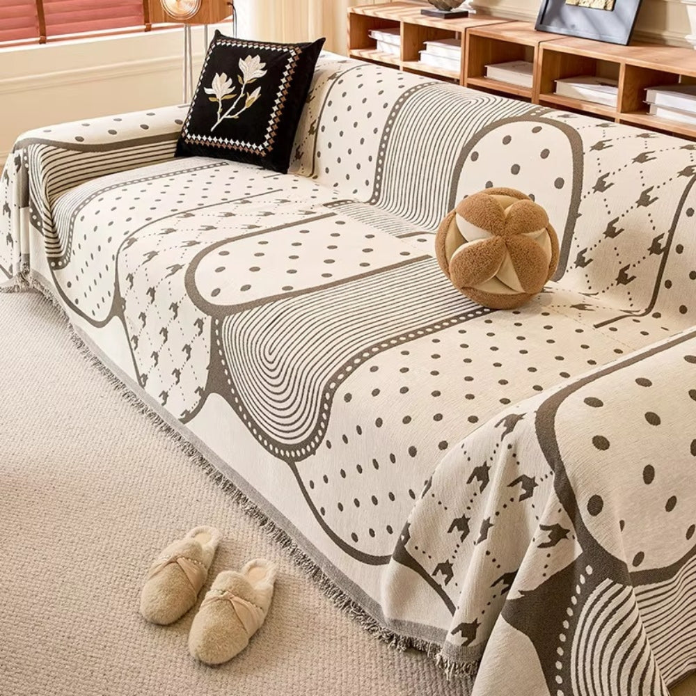 Skanto | Asymmetrisk Blob Chenille Sofa Cover