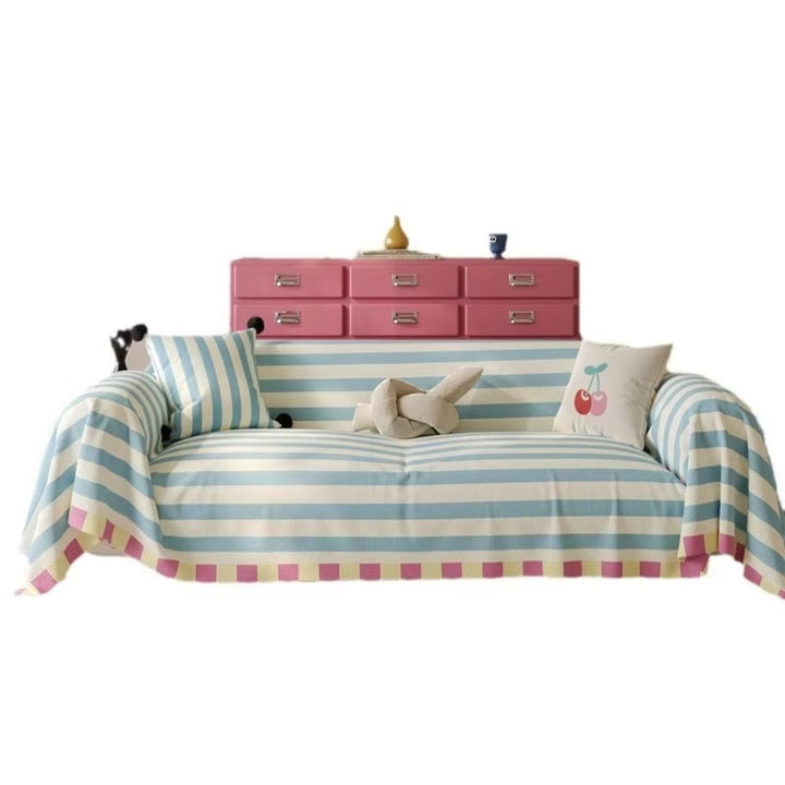 Skanto | Atelier Pastel Stripete Sofa Trekk