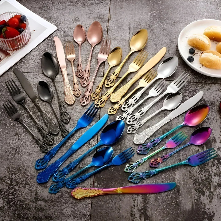 Skanto | Aurique – 24-delt bestikksett i rustfritt stål med elegant gravering