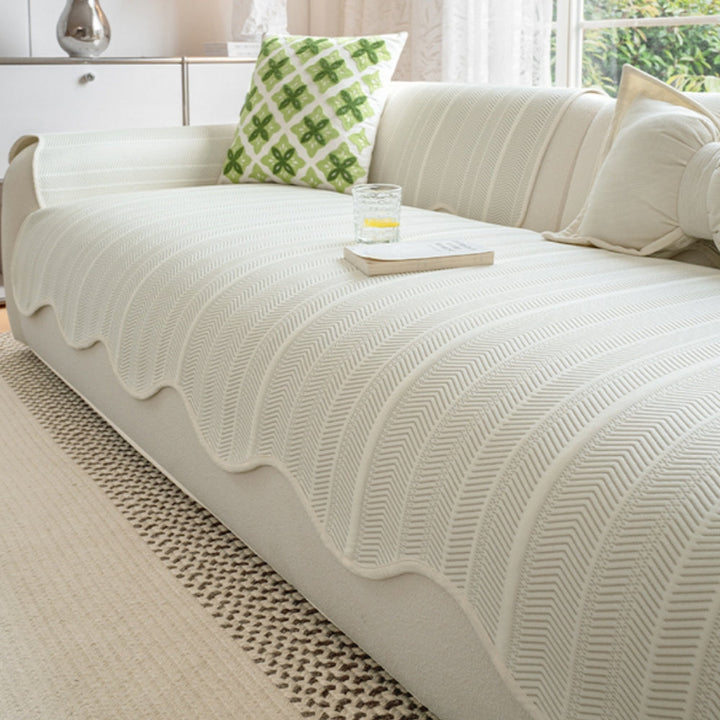 Skanto | Aurivelle Herringbone Sofa Cover med bølgekanttrim