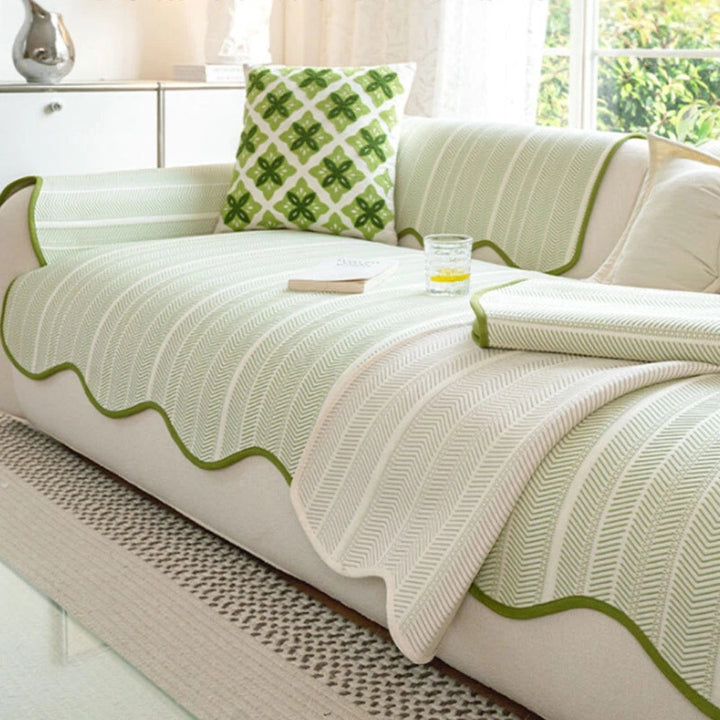 Skanto | Aurivelle Herringbone Sofa Cover med bølgekanttrim