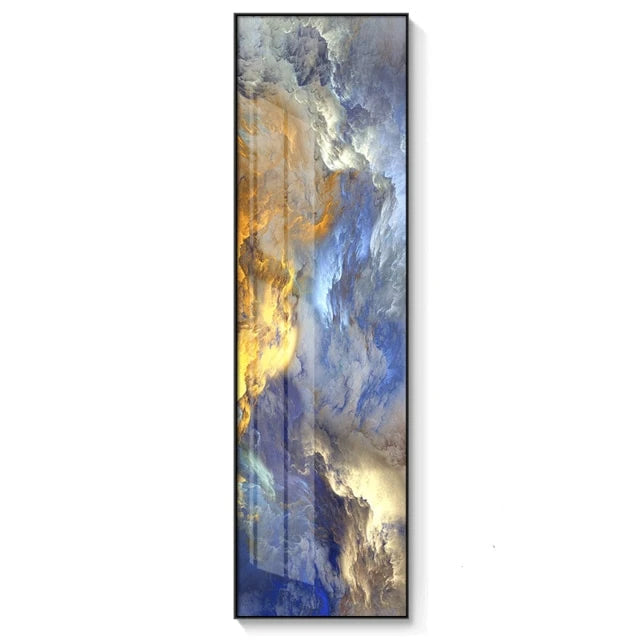 Feng Shui Clouds Skyscape Wall Art Fine Art Canvas Prints Abstract Marble Modern Tall Vertical Skyscraper Format Pictures for Loft Home Office Wall Art Decor | Skanto