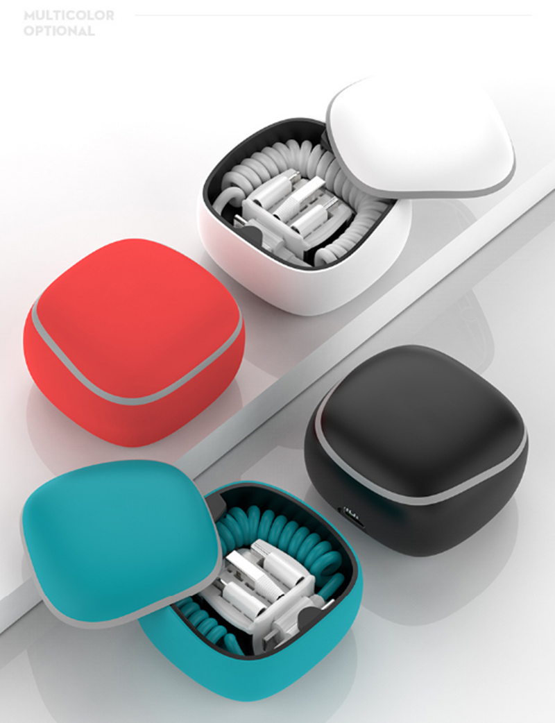 Skanto | Alt-i-ett vårkabel power bank Type-c Android lightning lagringsboks Nødhjelp mini power bank