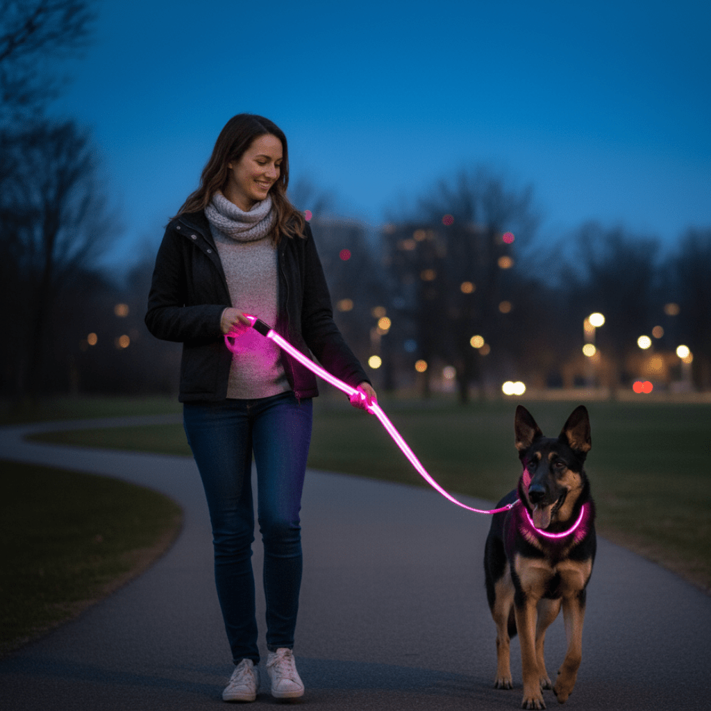 Skanto | LED hundebånd med USB-lading og reflekterende design