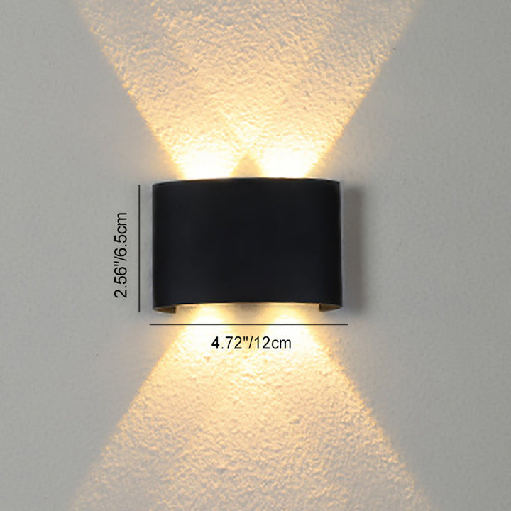 Moderne minimalistisk aluminium akryl vanntett LED vegglampe for utendørs terrasser | Skanto
