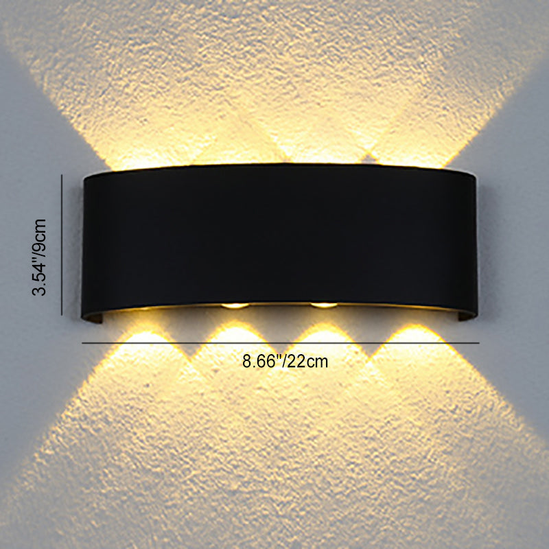 Moderne minimalistisk aluminium akryl vanntett LED vegglampe for utendørs terrasser | Skanto