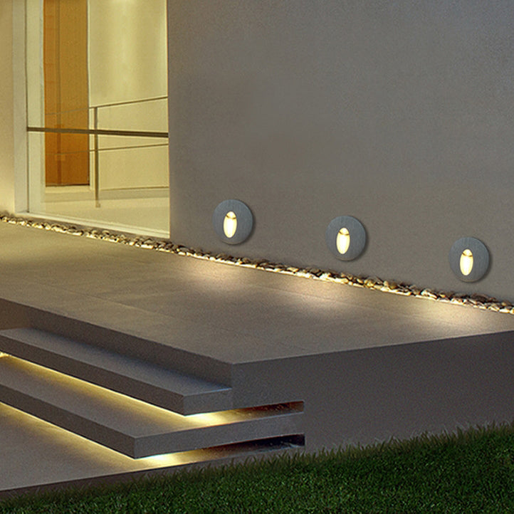 Moderne Art Deco Rund Firkant Aluminiums Vanntett LED Vegglampe For Gang | Skanto
