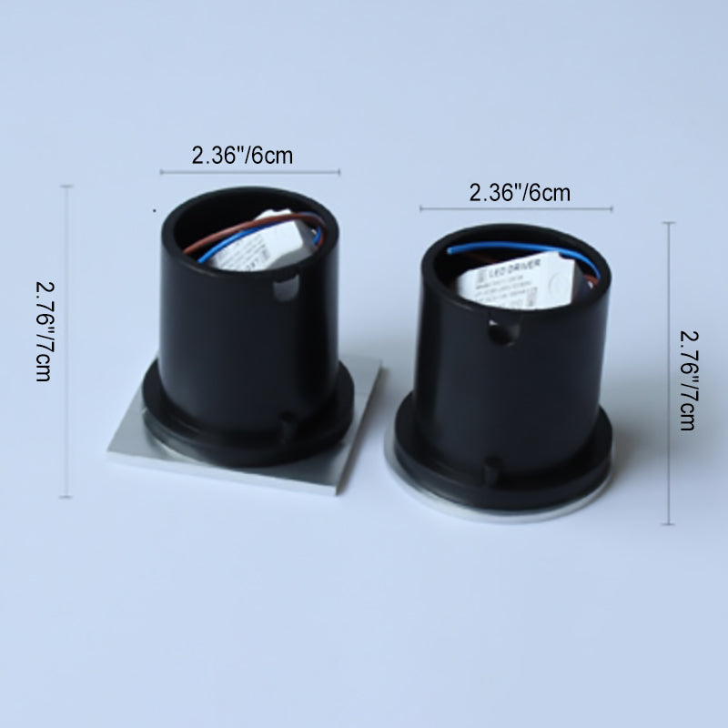 Rund, firkantet, vanntett LED-vegglampe i aluminium for ganger
