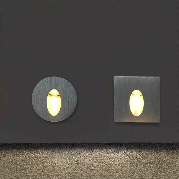 Rund, firkantet, vanntett LED-vegglampe i aluminium for ganger